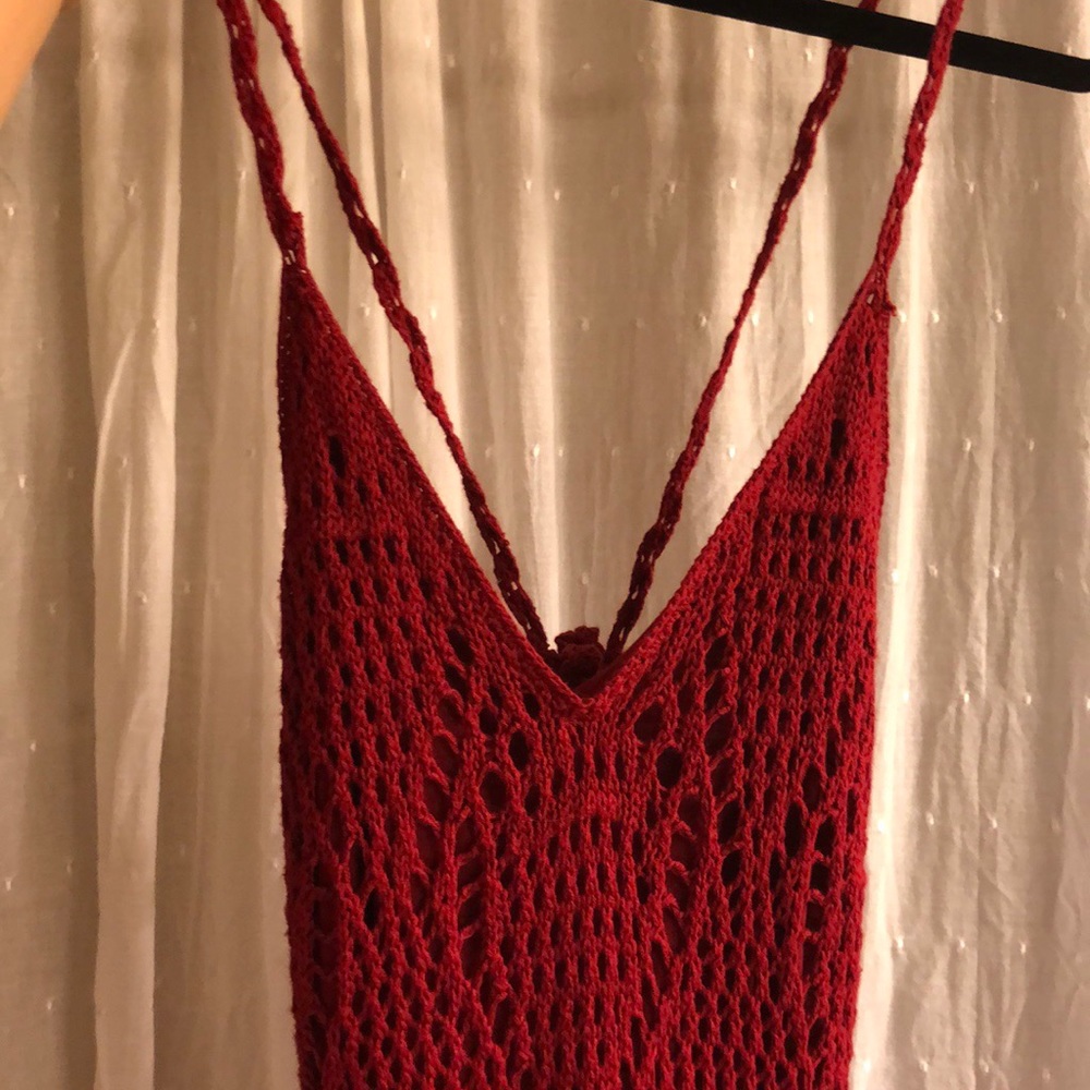 Red crochet maxi